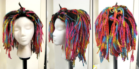Spraezler, yarn wig detail